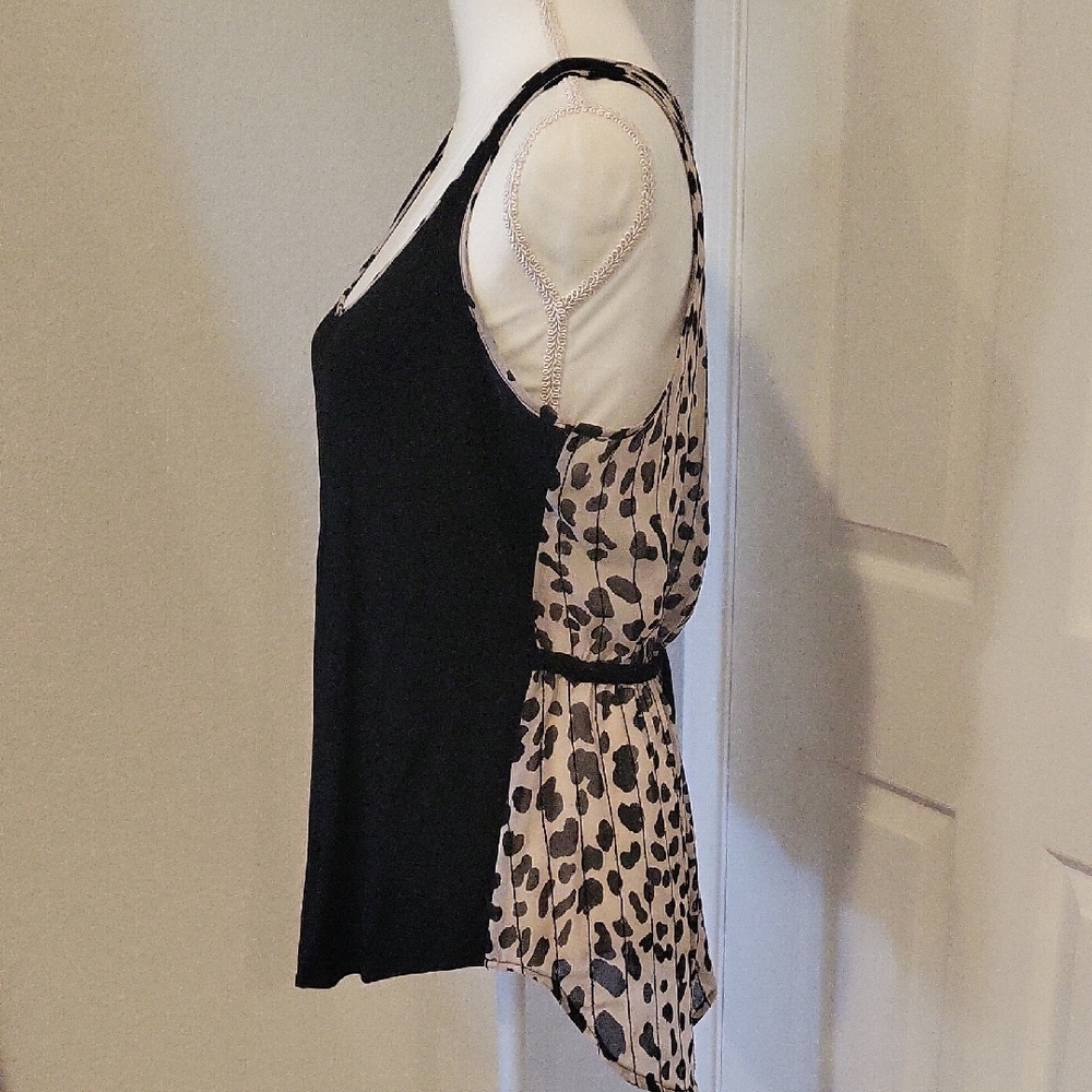 Cache Asymmetrical Brown Sleeveless Tank Top